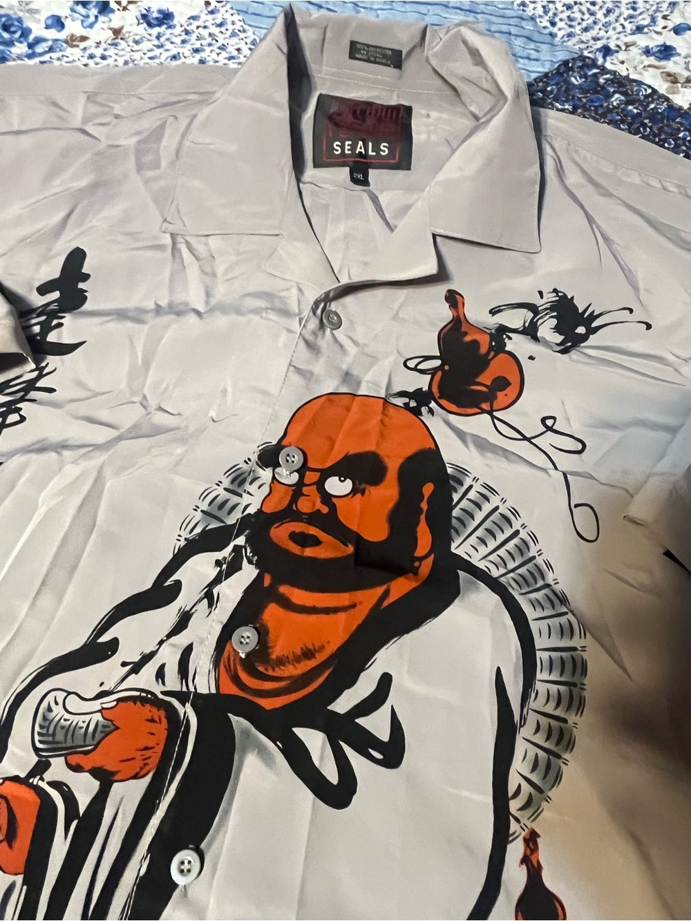 VINTAGE Seals Graphic Design Men’s XXL Button Up Shirt